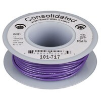 Consolidated Stranded 24 AWG Hook-Up Wire 25 ft. Violet UL Rated
